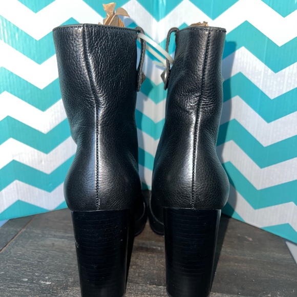PAIGE Hadley Black Pebbled Leather Heeled Ankle Booties NWOT Women's Size 7 - Picture 5 of 7